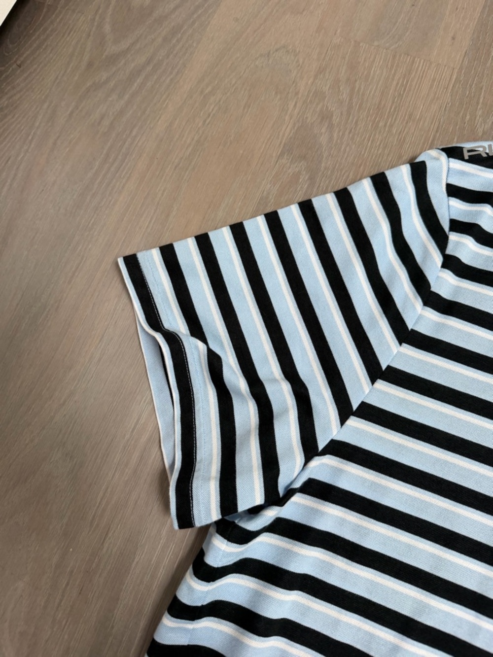 Ralph Lauren RLX Striped Polo Shirt - Black & Light Blue, EUC, XXL - Picture 4 of 8